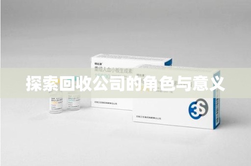 襄阳探索回收公司的角色与意义